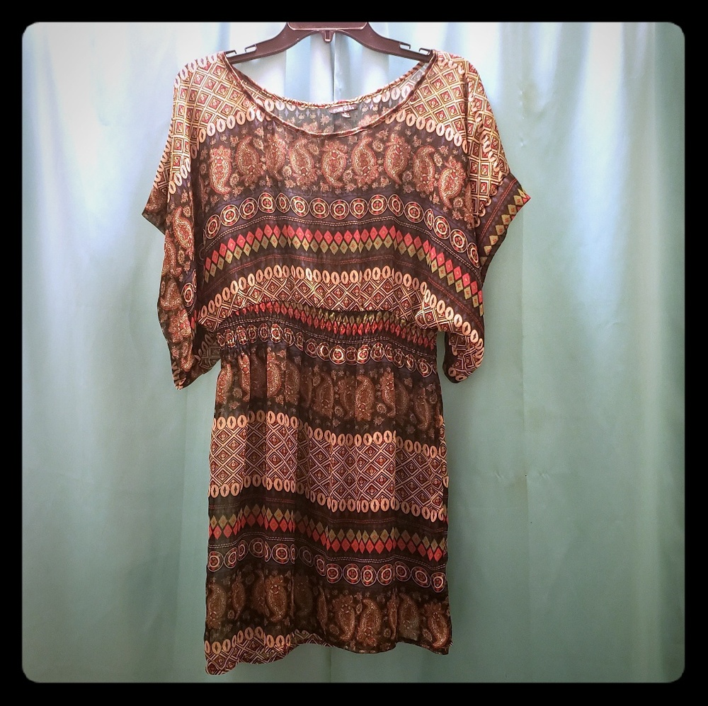 rue21 L Printed Flowy Sheer Top